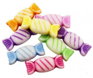 KORALIKI cukierki cukierek AKRYL 15x7mm mix 20szt