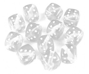 KOSTKI DO GRY Koraliki 8x8x8mm Białe 10szt