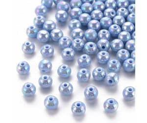 Koraliki Akrylowe Kule Kulki Opalizujące Szare 8mm 20szt