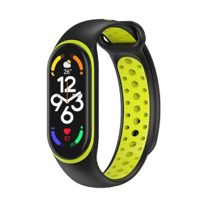 Opaska / Pasek Silikonowy Braders do Xiaomi Mi Band 5 / 6 / 7 czarno-zielon