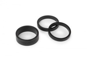 Podkładki pod stery, aluminiowe, 10mm/5mm/3mm, czarne anodowane, zestaw 3 s