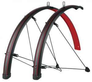 Błotniki STINGRAY 28" 45mm czarne, niebieskie linie