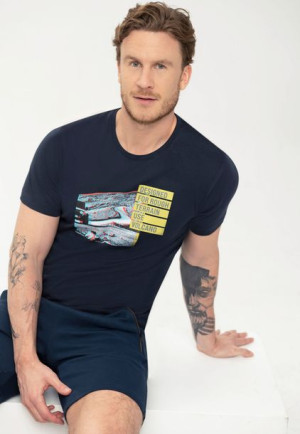 Granatowy t-shirt męski z nadrukiem T-OFFROAD  3XL