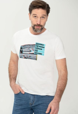 Biały  t-shirt męski z nadrukiem T-OFFROAD  3XL