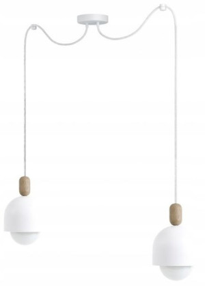 Lampa wisząca podwójna LOFT OVOI 2 LOVB2B09 biała