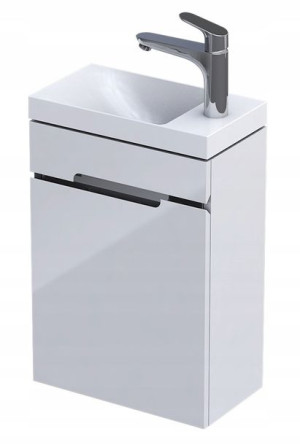 Szafka z umywalką 40 cm Oristo SILVER biała połysk