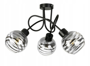Lampa Wisząca Sufitowa Loft 3x Szklana Kula