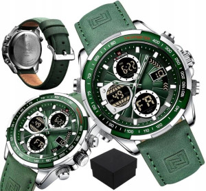 Zegarek męski NAVIFORCE Tachometr Skóra Stoper BOX