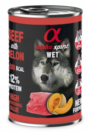 Alpha Spirit mokra dla psa WOŁOWINA z MELONEM 400g