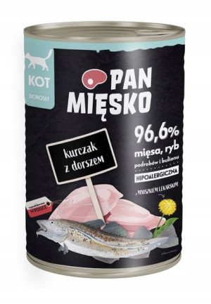 Pan Mięsko dla kota Kurczak z Dorszem 400g
