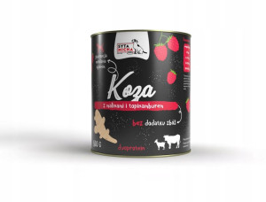 BEZZBOŻOWA karma dla PSA KOZA z Malinami 800g