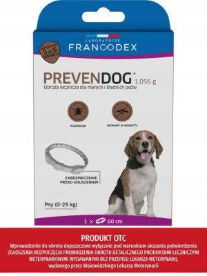 Obroża na KLESZCZE PCHŁY dla psa PREVENDOG 60cm