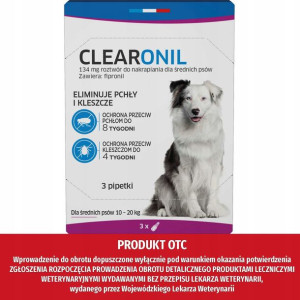 CLEARONIL Krople na PCHŁY dla psa KLESZCZE 8 tyg