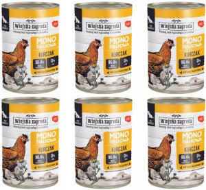 Wiejska Zagroda MONOPROTEINOWA psa KURCZAK 6x400g