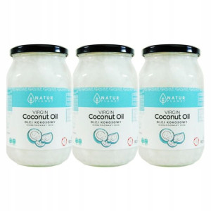 3x Olej Kokosowy Nierafinowany Virgin 900ml Natur