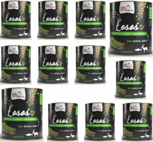 Mokra Karma dla psa Łosoś Jeleń 12x800g ZESTAW