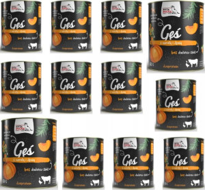 SYTA MICHA mokra psa Gęś z Morelami 12x800g ZESTAW