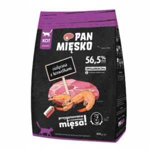 Pan Mięsko karma kota Cielęcina z Krewetkami 400g