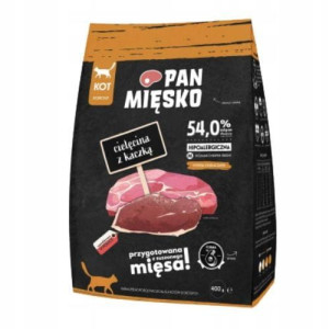 Pan Mięsko Karma sucha kot Cielęcina z Kaczką 400g