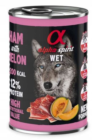 Alpha Spirit Karka dla psa WIEPSZOWINA Szynka 400g