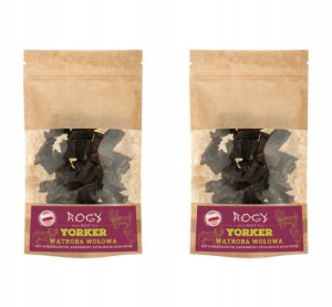 ROGY Wątroba wołowa małe kawałki 80g x2 ZESTAW
