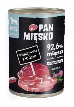 Pan Mięsko HIPOALERGICZNA psa Wieprz z Dzikiem 400