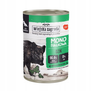 Wiejska Zagroda 96.4% BEZ ZBÓŻ dla psa DZIK 400g