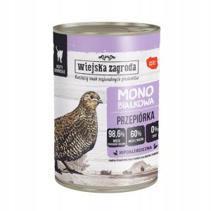 Karma mokra 98.6% MONOBIAŁKOWA kot PRZEPIÓRKA 400g