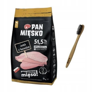 Pan Mięsko Indyk z Bażantem Karma psa 9kg + Gratis