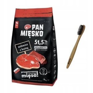 Pan Mięsko Wołowina Kozina psa 9kg + Szczoteczka