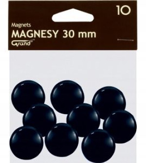 Magnesy do tablic 30 mm 10szt. GRAND czarne