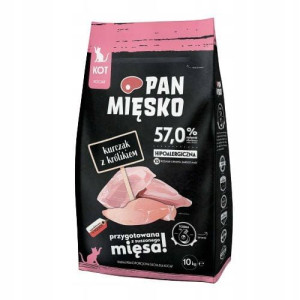Pan Mięsko Hipoalergiczna karma kociąt Królik 10kg