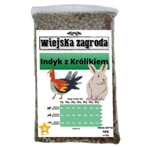 WIEJSKA ZAGRODA karma psa INDYK z KRÓLIKIEM 1KG