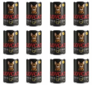 LOVCAT BEEF Karma kot Wołowina 12 x 400g ZESTAW