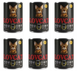 LOVCAT Karma dla kot BEEF Wołowina 6 x 400g ZESTAW