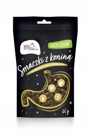 Bezzbożowe smaczki treningowe psa 78% KONINA 65g