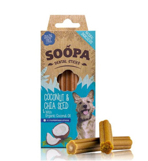 SOOPA Dental Stick psa Kokos i Nasiona Chia 100g
