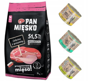 Pan Mięsko Cielęcina Przepiórka JUNIOR 9kg + GRATI