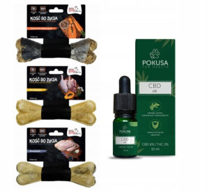 POKUSA CBD Olej 6% 3x Kość Na Stres Piękną sierść