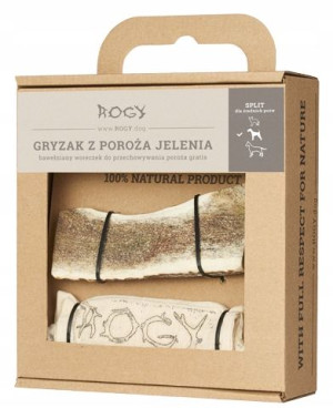 ROGY Naturalny gryzak z poroża jelenia dla psa - M