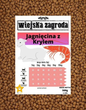 Wiejska Zagroda Dla Kota Jagnięcina Z Krylem 500g