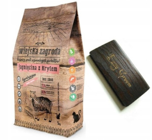 WIEJSKA ZAGRODA kota JAGNIĘCINA KRYL 5kg +Szczotka