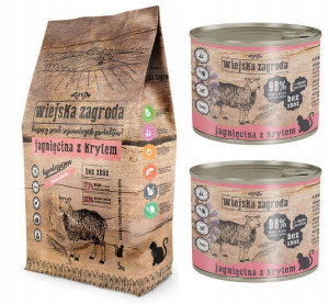 Bezzbożowa karma kota JAGNIĘCINA KRYL 5kg + 2x200g
