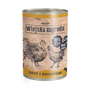 Wiejska Zagroda dla kociąt Indyk z Kurczakiem 400g