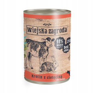 Wiejska Zagroda dla kociąt Królik z Cielęciną 400g