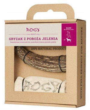 ROGY Naturalny gryzak z poroża jelenia dla psa - L