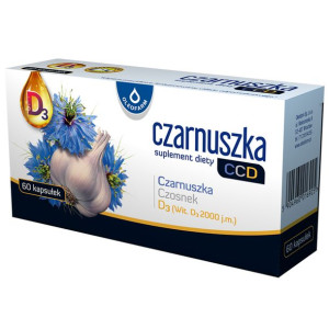 Czarnuszka CCD Czosnek + Witamina D3, 60 kapsułek