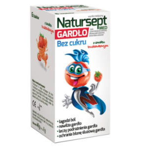 Natursept gardło x 6 lizaków Bez Cukru Truskawka