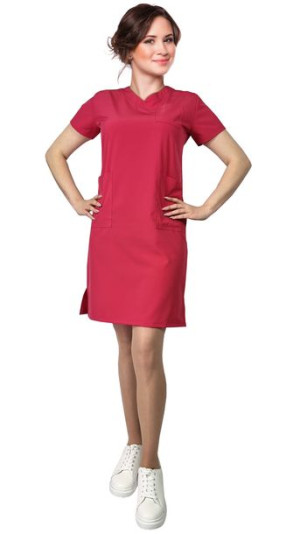 Sukienka amarantowa elastyczna COMFORT FIT roz. 44