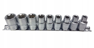 Klucze Nasadowe Torx 9el E10-e24 Nasadki 1/2 Torks
